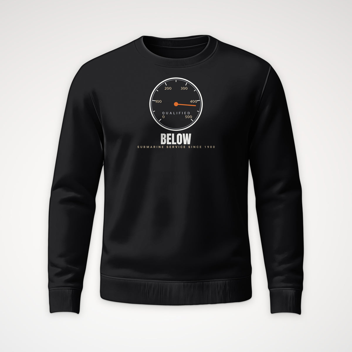 Qualified Below Depth Dial Crewneck Sweatshirt in Black