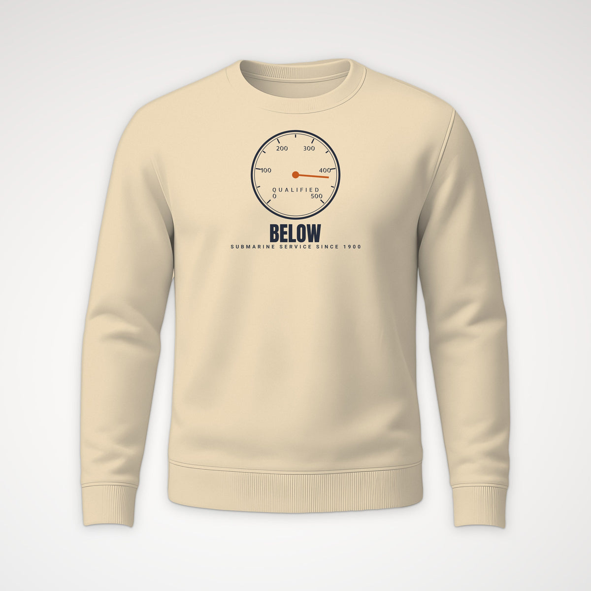Qualified Below Depth Dial Crewneck Sweatshirt in Sand