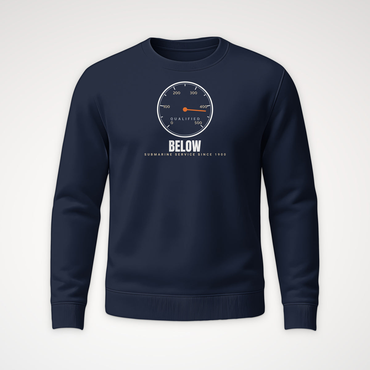 Qualified Below Depth Dial Crewneck Sweatshirt in Navy
