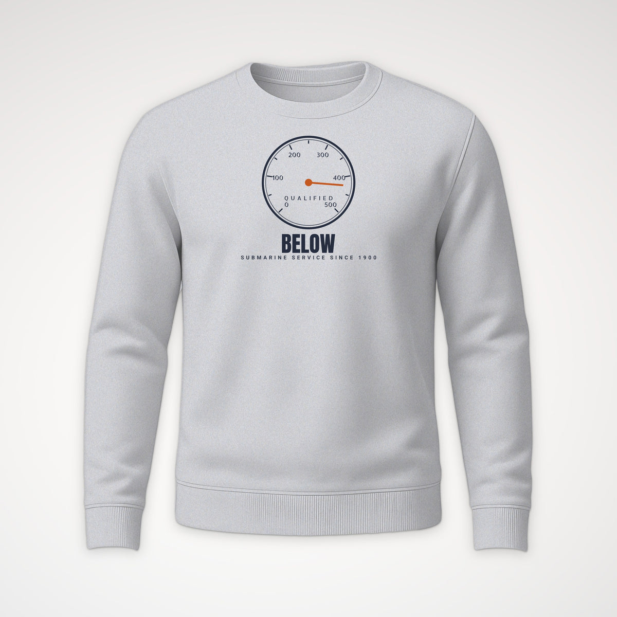 Qualified Below Depth Dial Crewneck Sweatshirt in Sport Grey