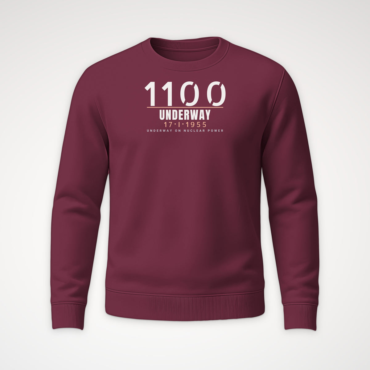 Underway on Nuclear Power 1100 Crewneck Sweatshirt in Maroon