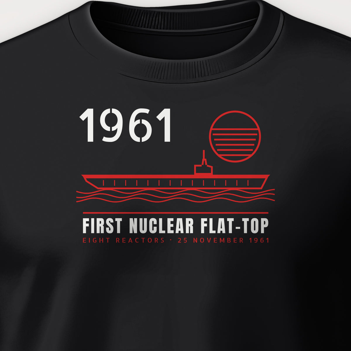 First Nuclear Flat-Top Line Art Crewneck Sweatshirt, front print detail