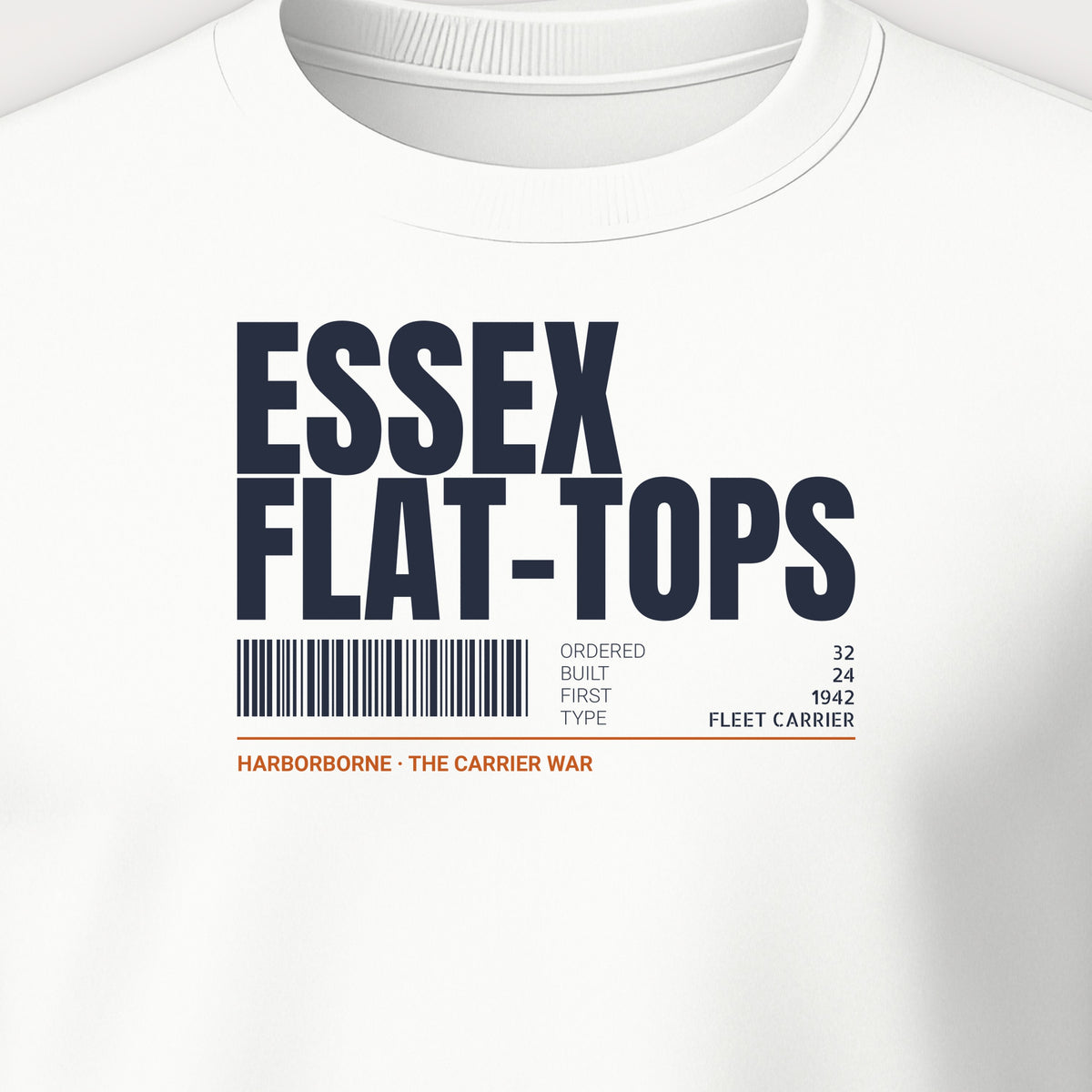 Essex Flat-Tops Tag Crewneck Sweatshirt, front print detail