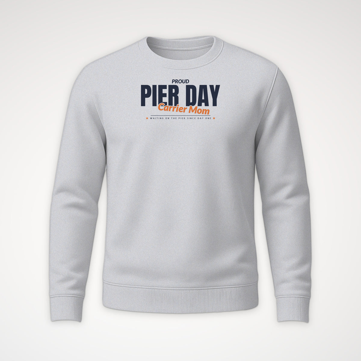 Pier Day Proud Carrier Mom Crewneck Sweatshirt in Sport Grey