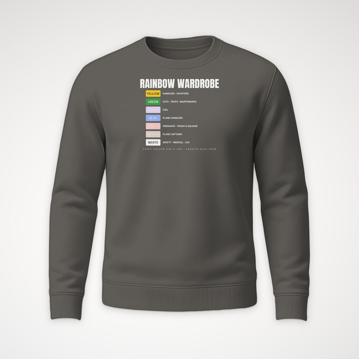 Rainbow Wardrobe Roster Crewneck Sweatshirt in Charcoal