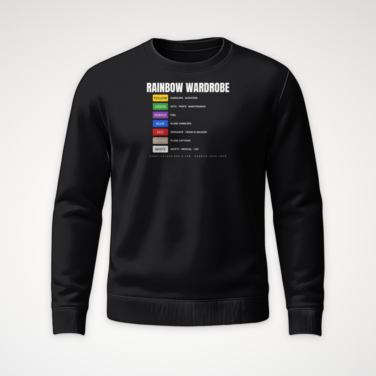 Rainbow Wardrobe Roster Crewneck Sweatshirt in Black