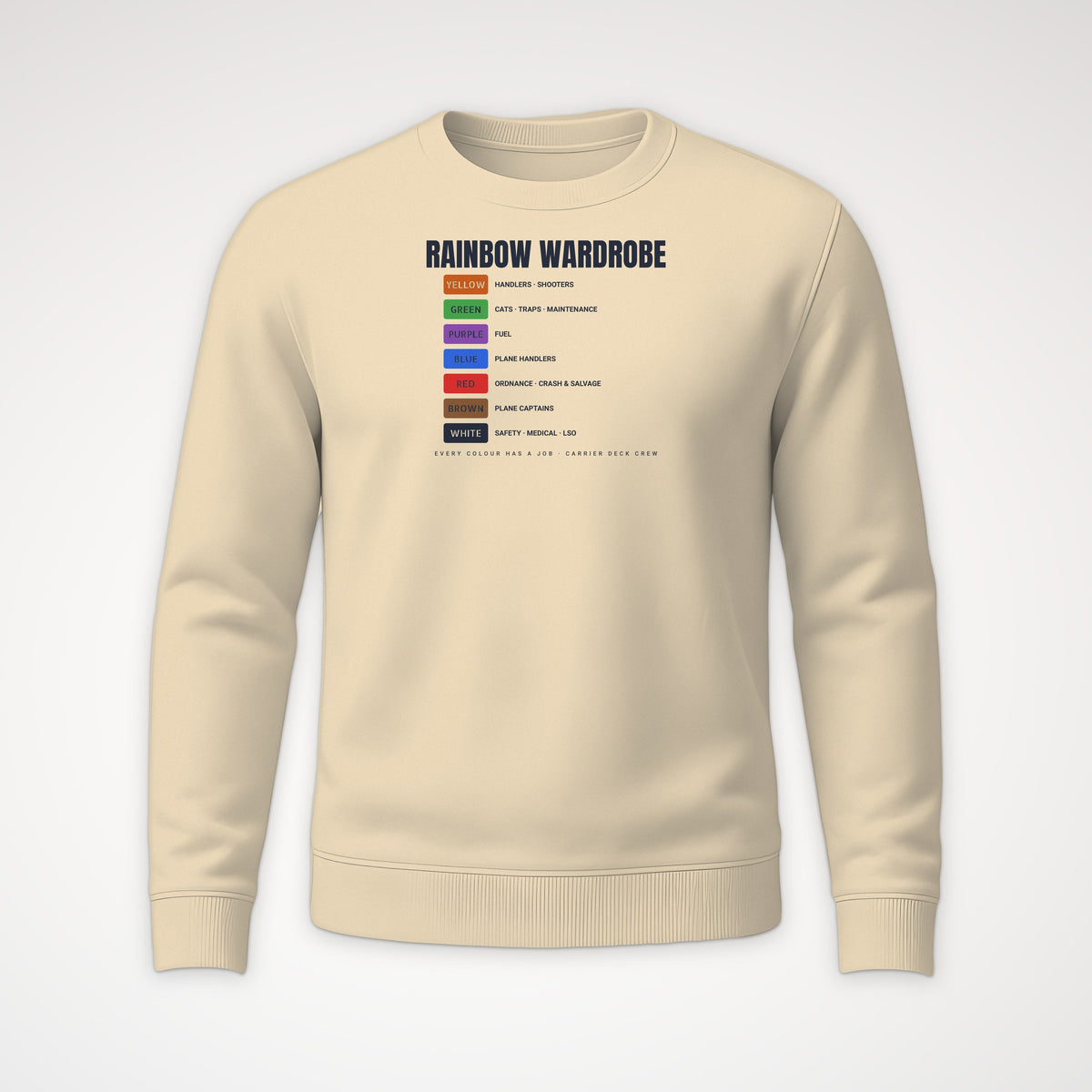 Rainbow Wardrobe Roster Crewneck Sweatshirt in Sand