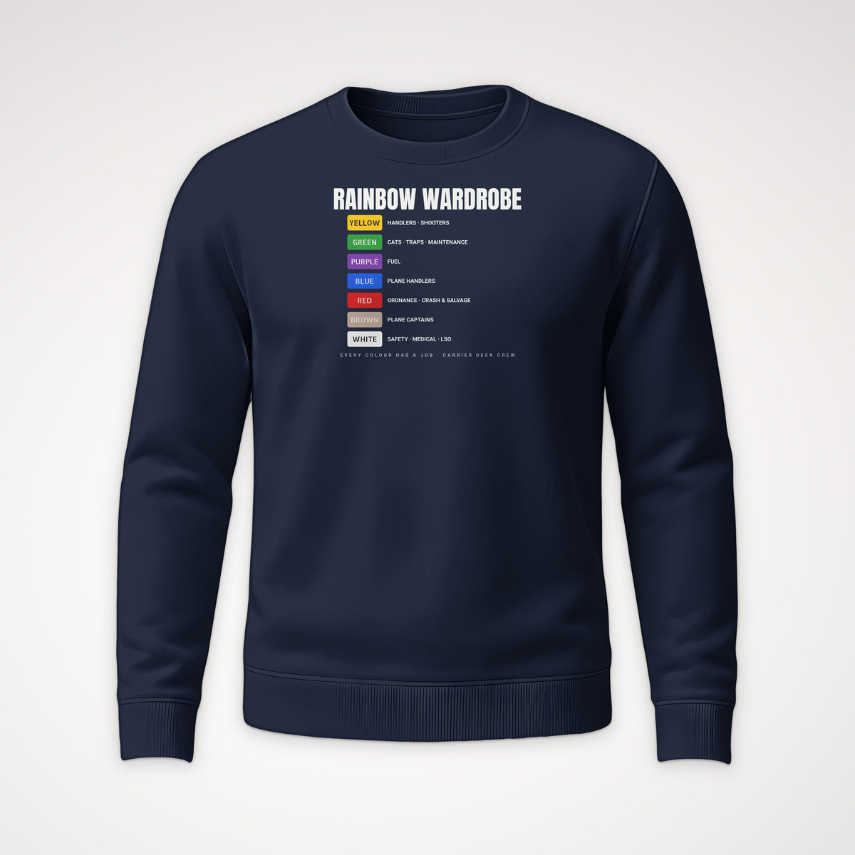 Rainbow Wardrobe Roster Crewneck Sweatshirt in Navy