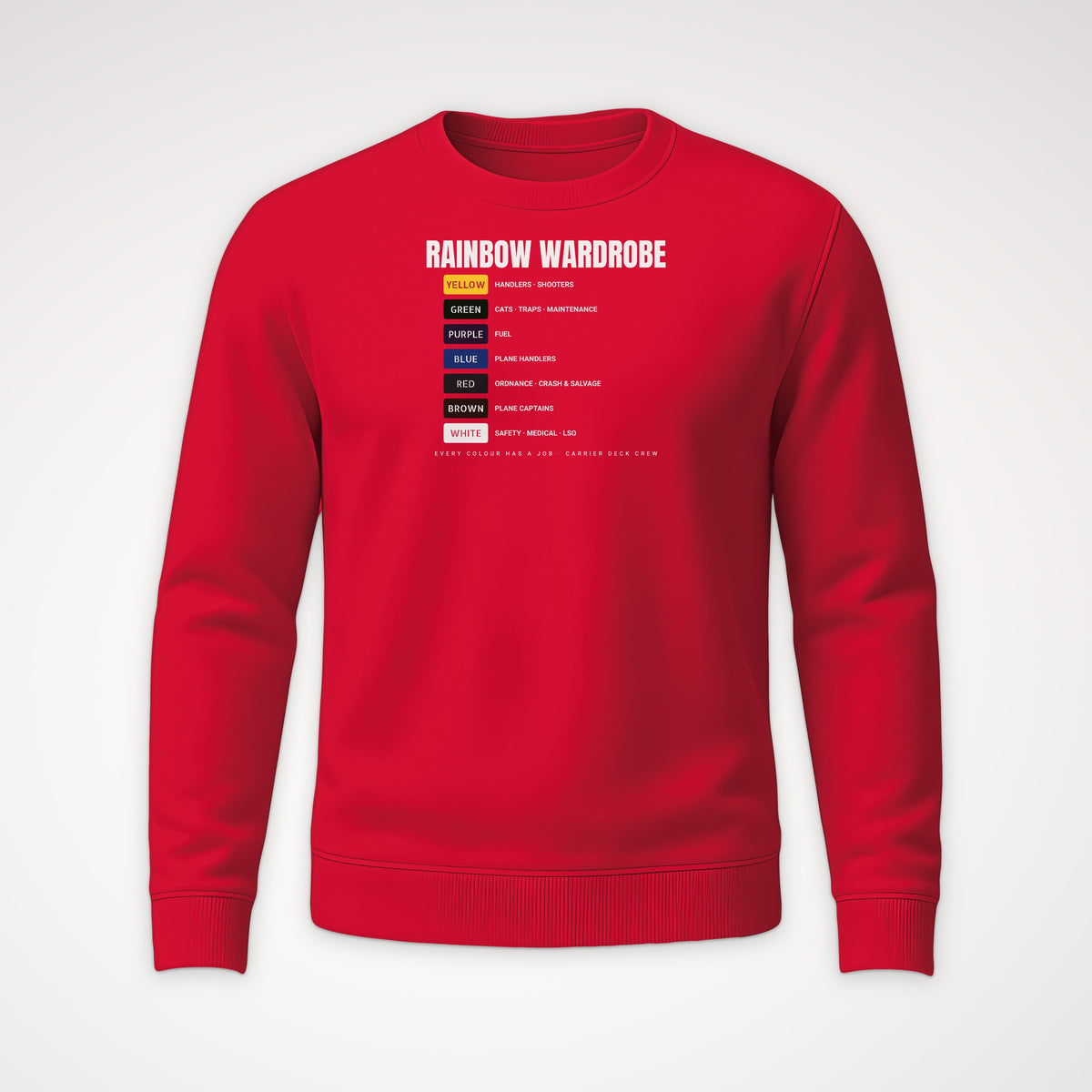 Rainbow Wardrobe Roster Crewneck Sweatshirt in Red