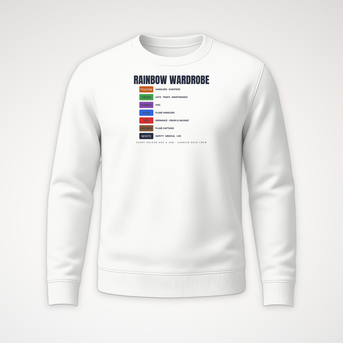 Rainbow Wardrobe Roster Crewneck Sweatshirt in White