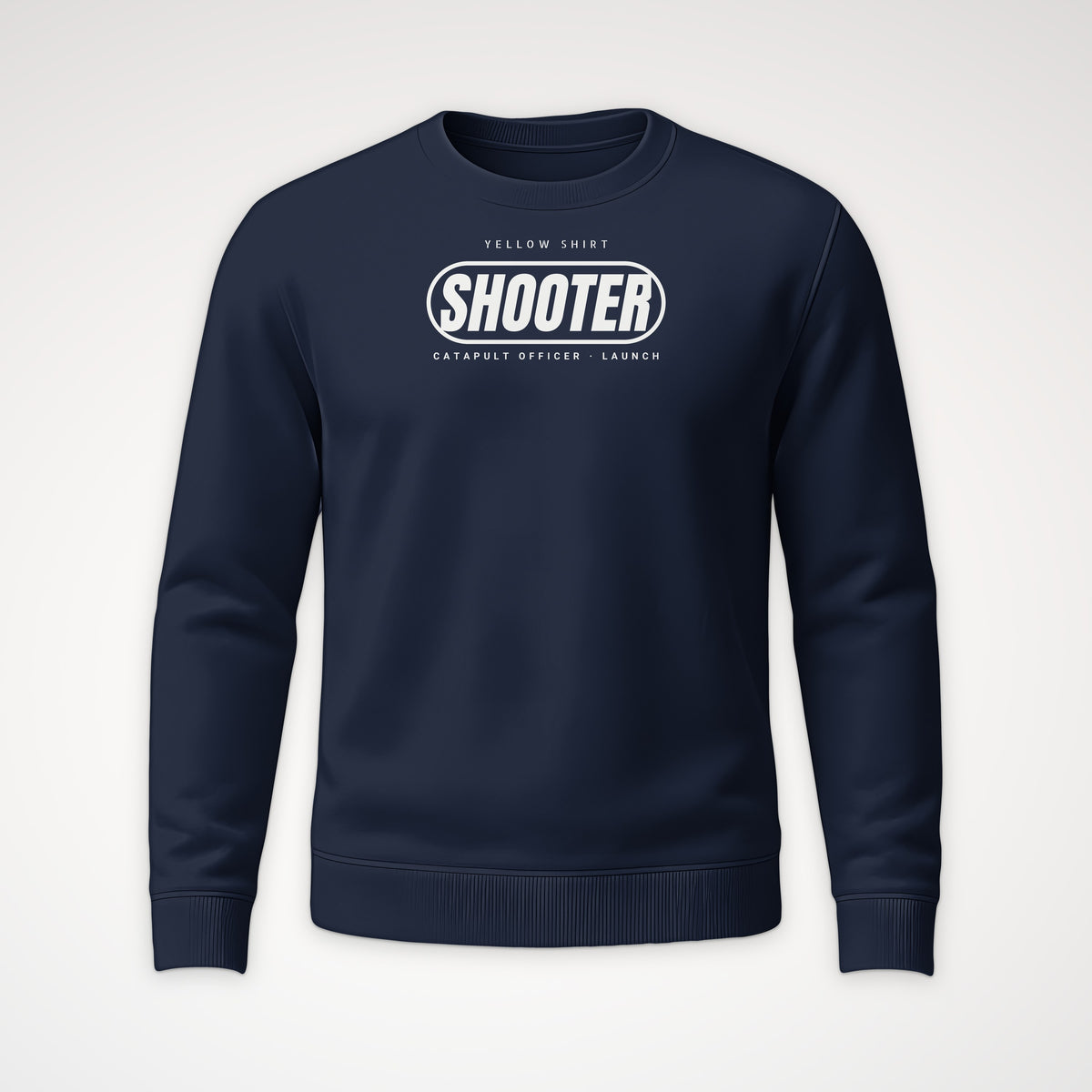 Rainbow Wardrobe Yellow Shirt Shooter Crewneck Sweatshirt in Navy