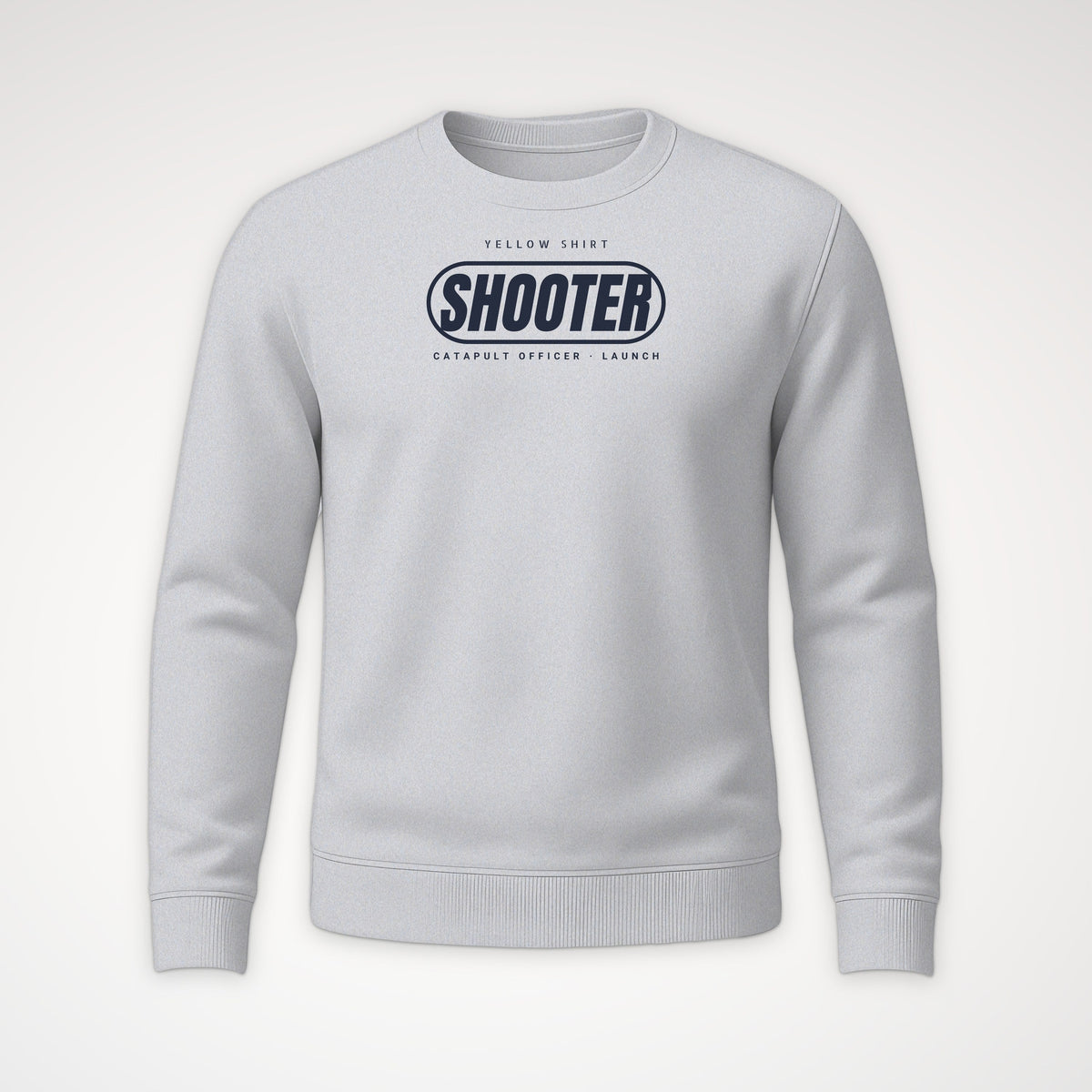 Rainbow Wardrobe Yellow Shirt Shooter Crewneck Sweatshirt in Sport Grey