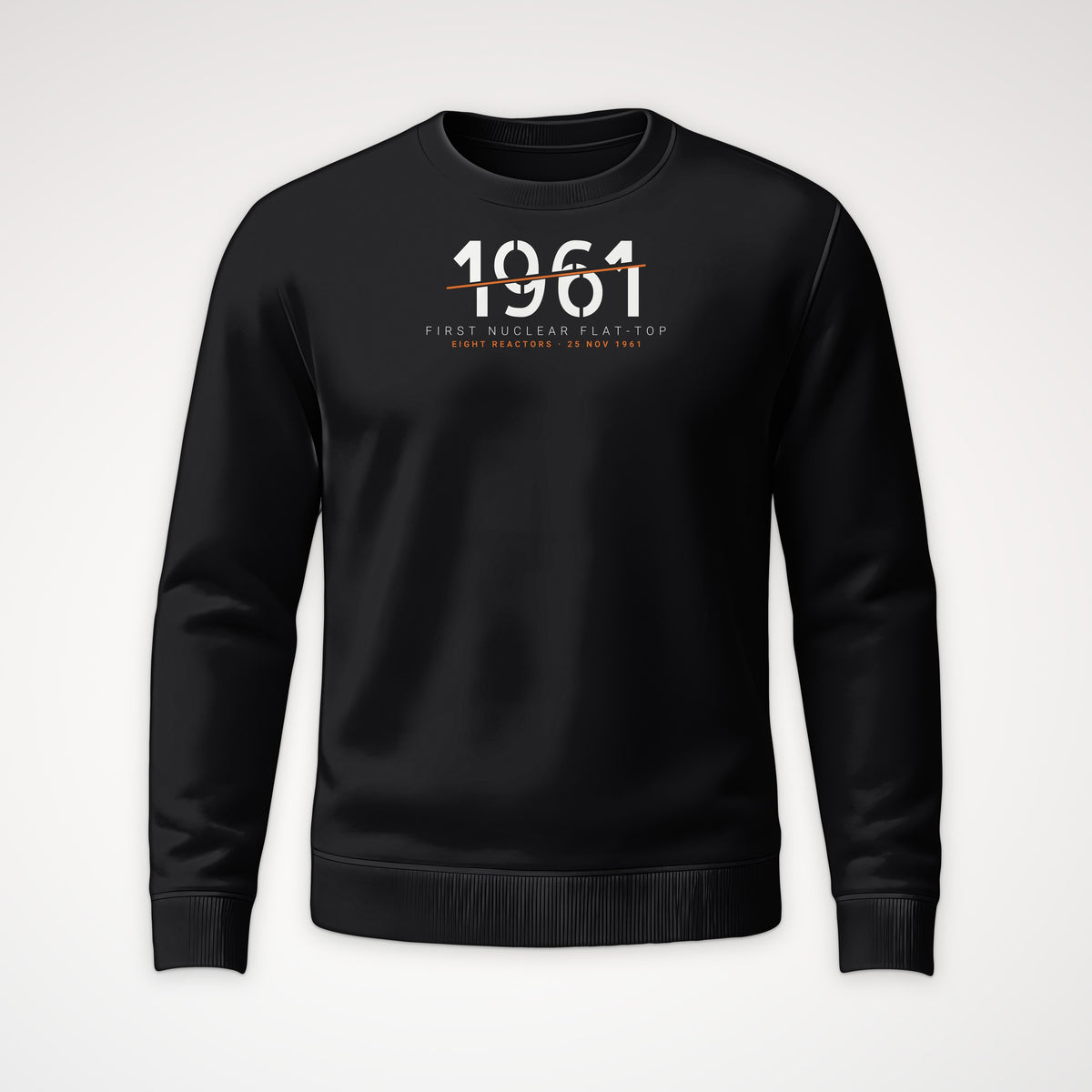 First Nuclear Flat-Top 1961 Sliced Crewneck Sweatshirt in Black