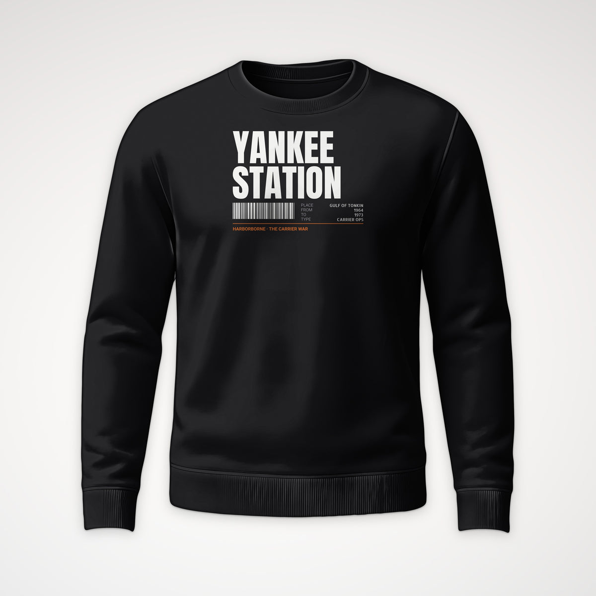 Yankee Station Tag Crewneck Sweatshirt in Black