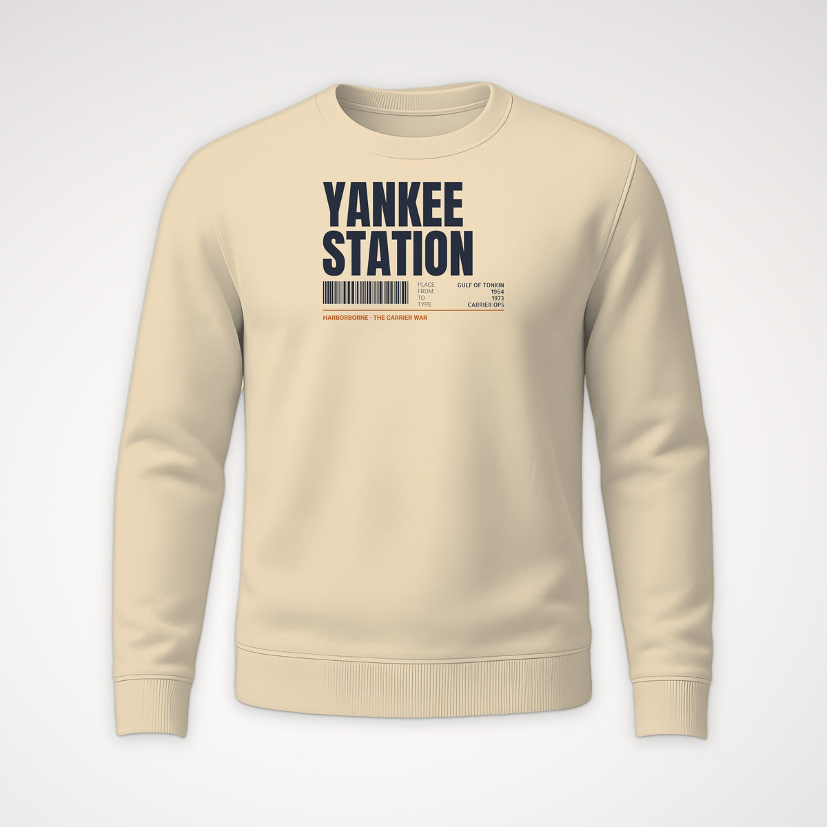 Yankee Station Tag Crewneck Sweatshirt in Sand