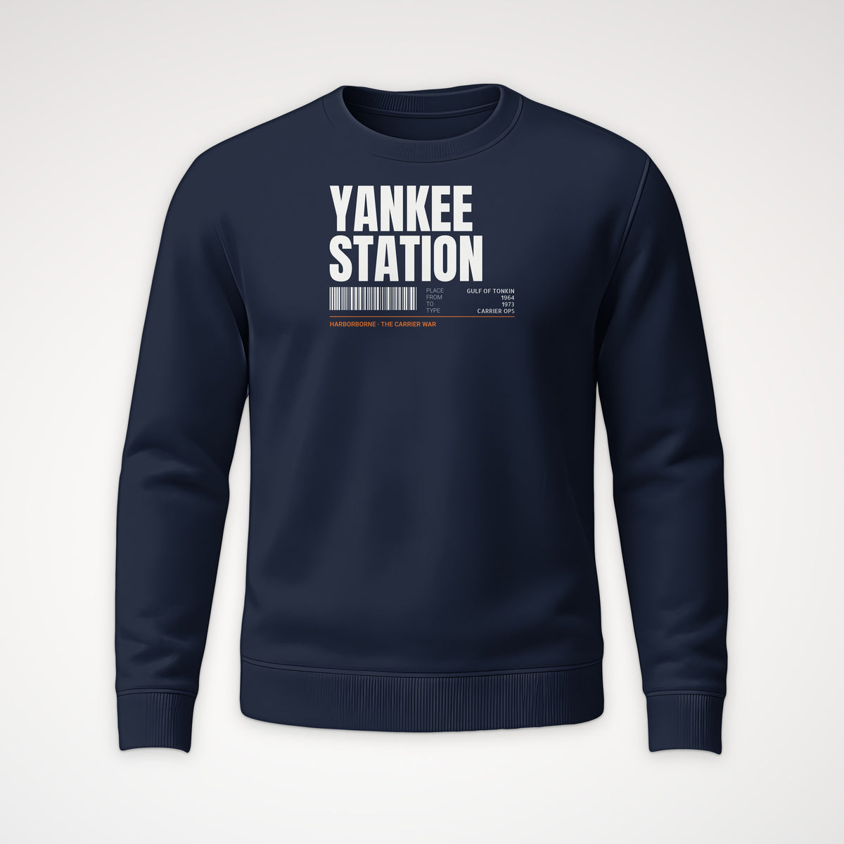 Yankee Station Tag Crewneck Sweatshirt in Navy