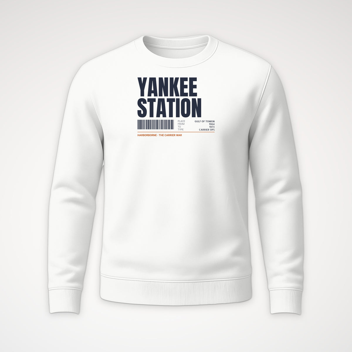 Yankee Station Tag Crewneck Sweatshirt in White