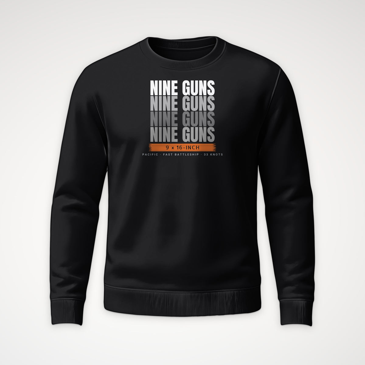 Nine Guns Pacific Echo Crewneck Sweatshirt in Black
