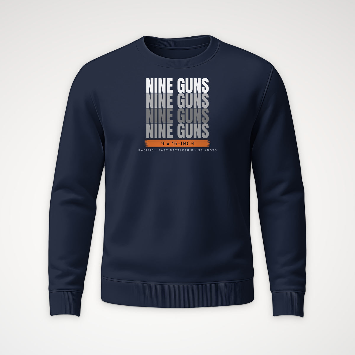 Nine Guns Pacific Echo Crewneck Sweatshirt in Navy