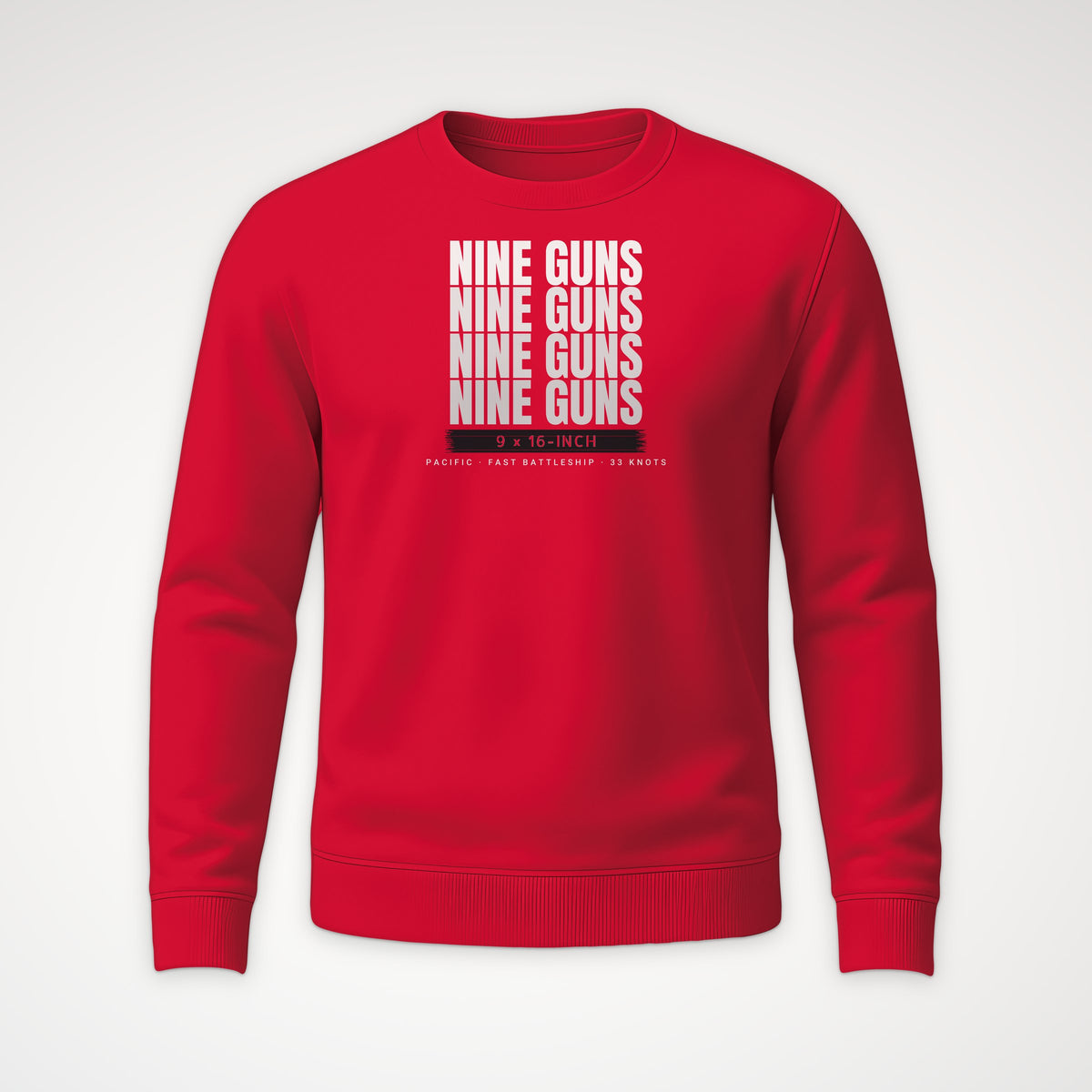 Nine Guns Pacific Echo Crewneck Sweatshirt in Red