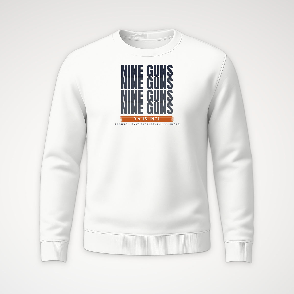 Nine Guns Pacific Echo Crewneck Sweatshirt in White