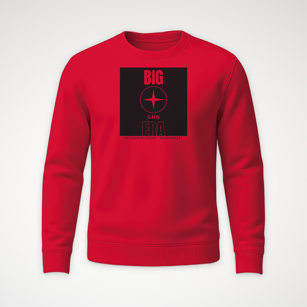 Big Gun Era Poster Crewneck Sweatshirt in Red