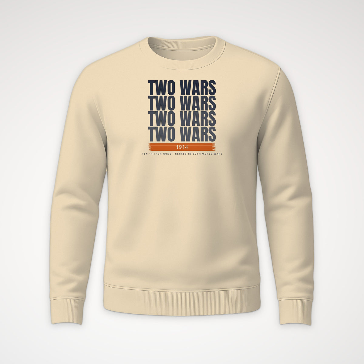 Two-War Battleship Echo Crewneck Sweatshirt in Sand