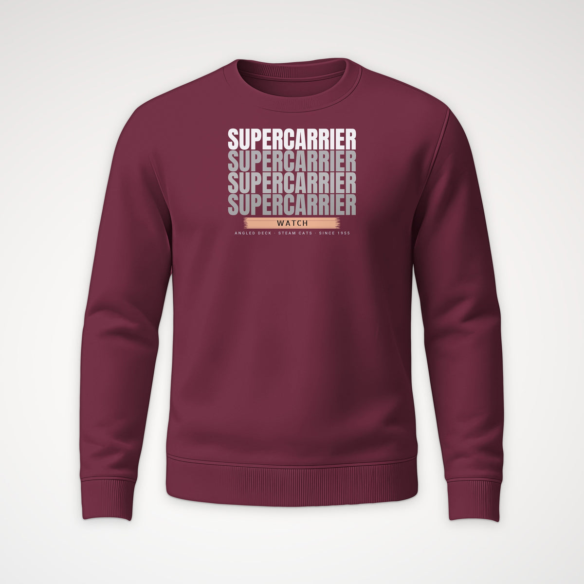 Supercarrier Watch Echo Crewneck Sweatshirt in Maroon