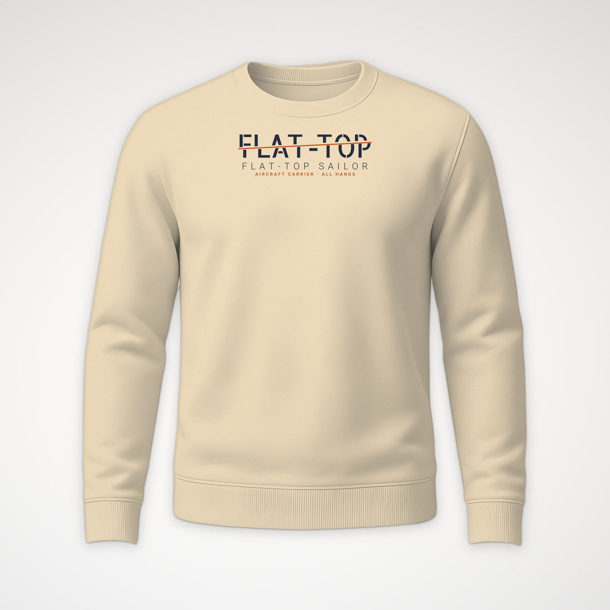 Flat-Top Sailor Sliced Crewneck Sweatshirt in Sand