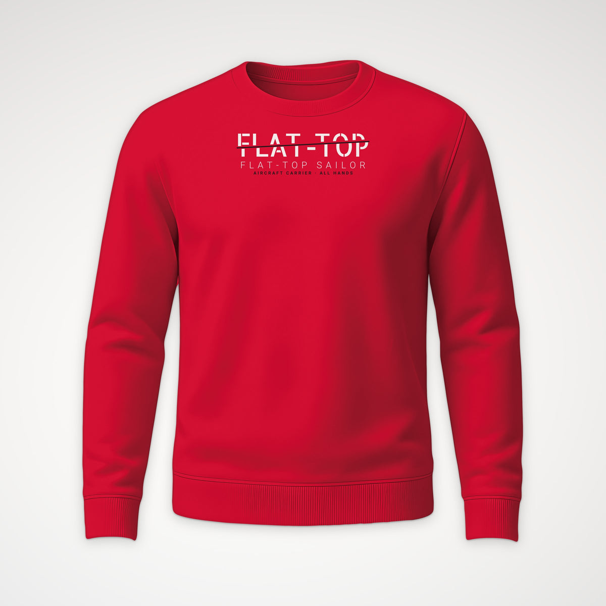 Flat-Top Sailor Sliced Crewneck Sweatshirt in Red