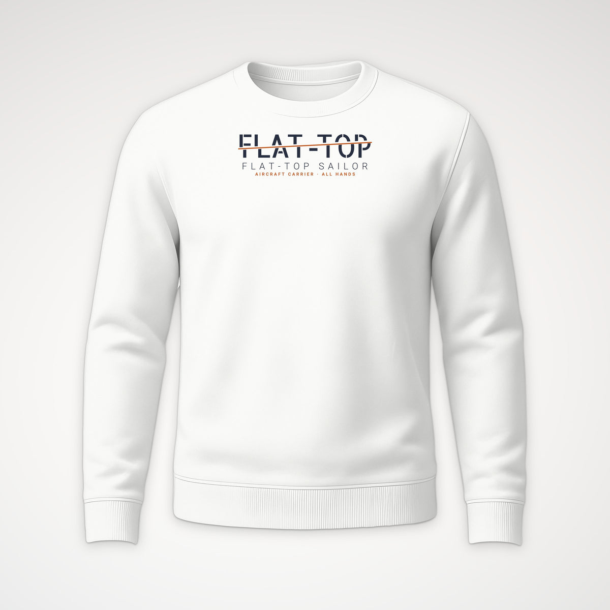 Flat-Top Sailor Sliced Crewneck Sweatshirt in White
