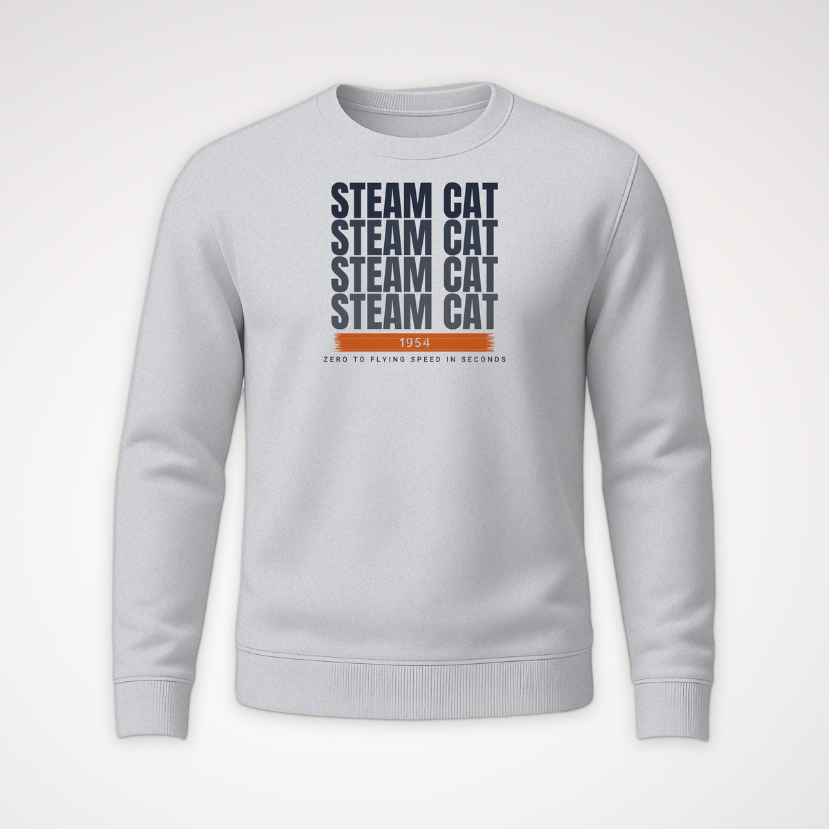 Steam Cat Era Echo Crewneck Sweatshirt in Sport Grey