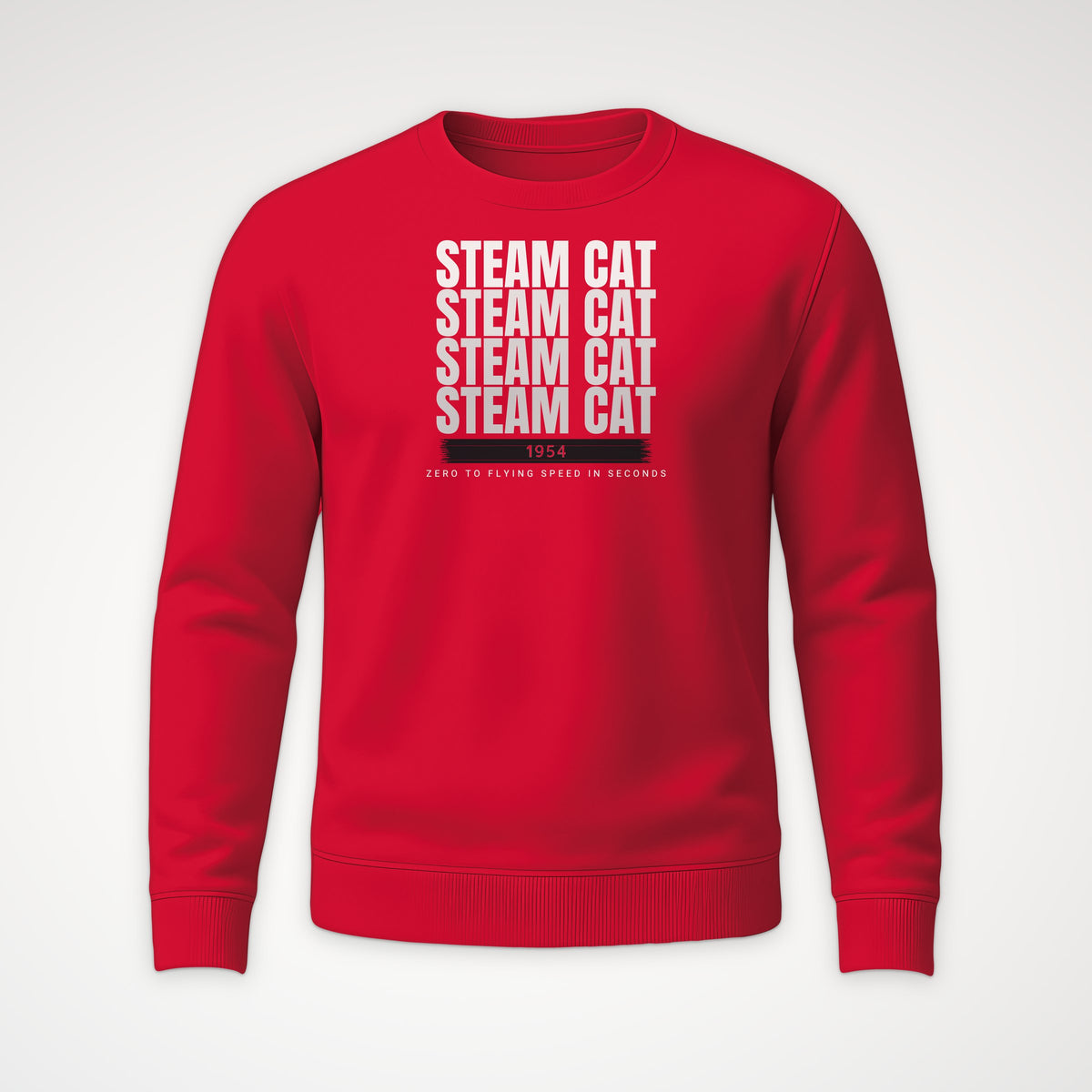 Steam Cat Era Echo Crewneck Sweatshirt in Red