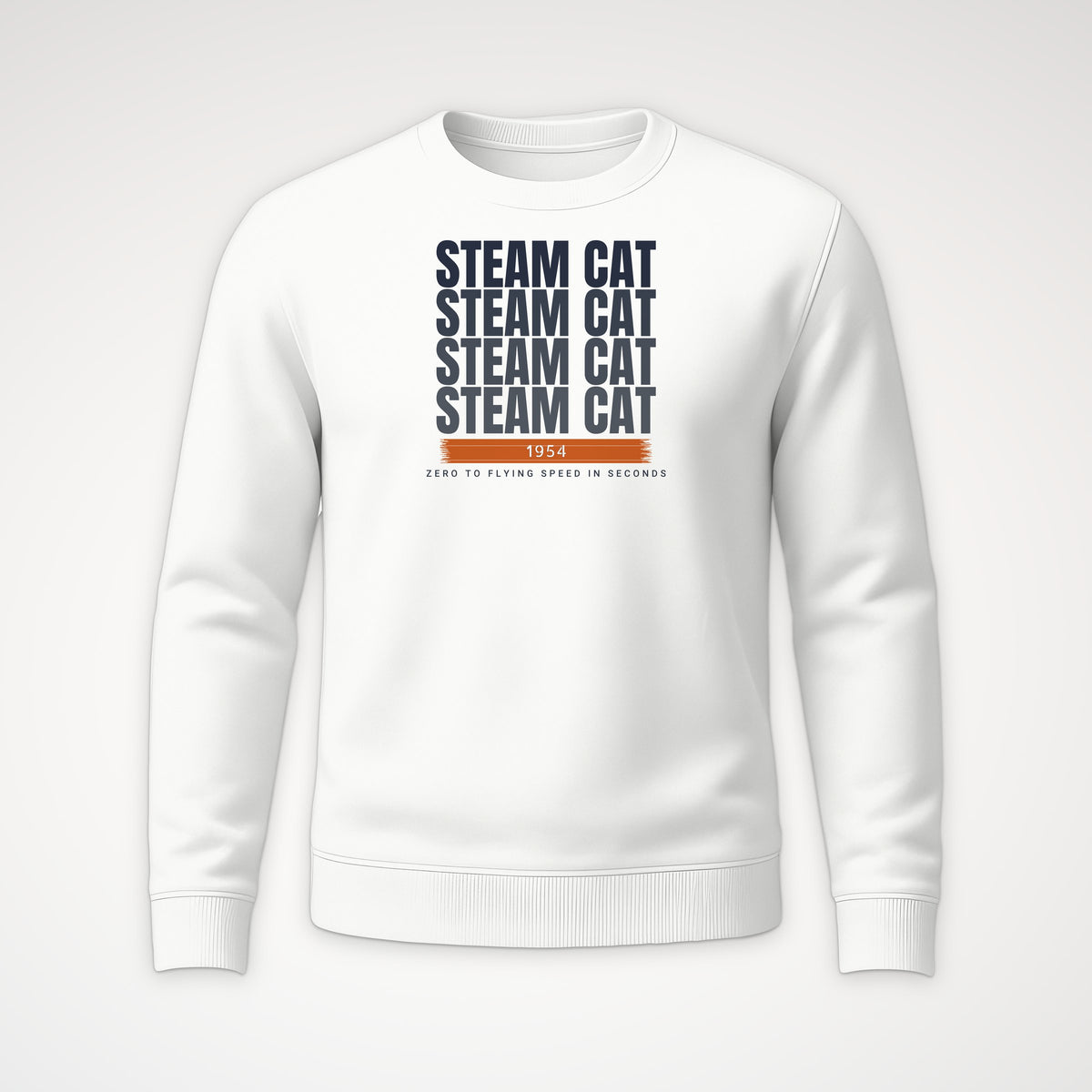 Steam Cat Era Echo Crewneck Sweatshirt in White