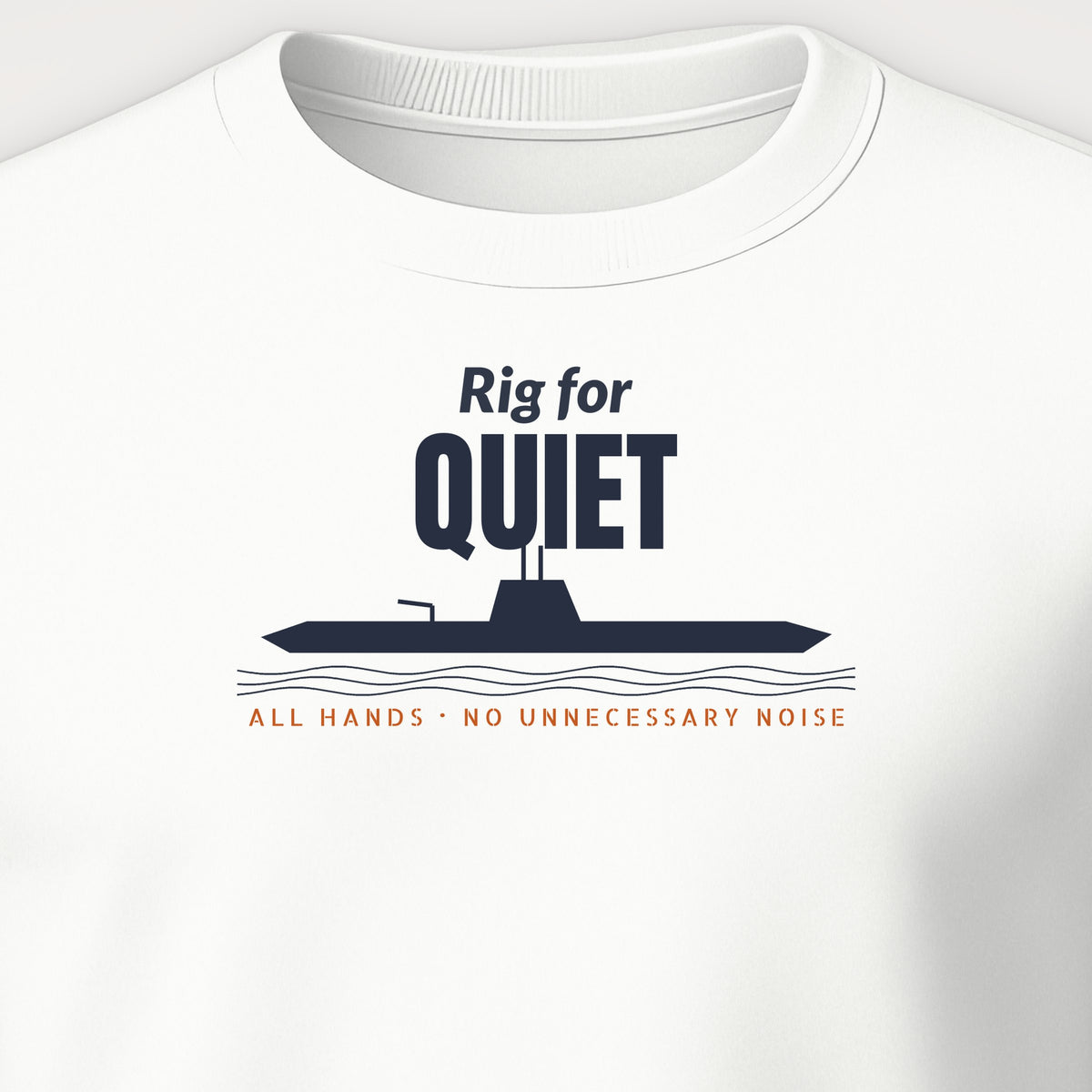 Rig for Quiet Profile Crewneck Sweatshirt, front print detail