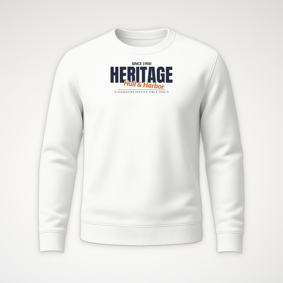 Hull & Harbor Heritage Club Crewneck Sweatshirt in White