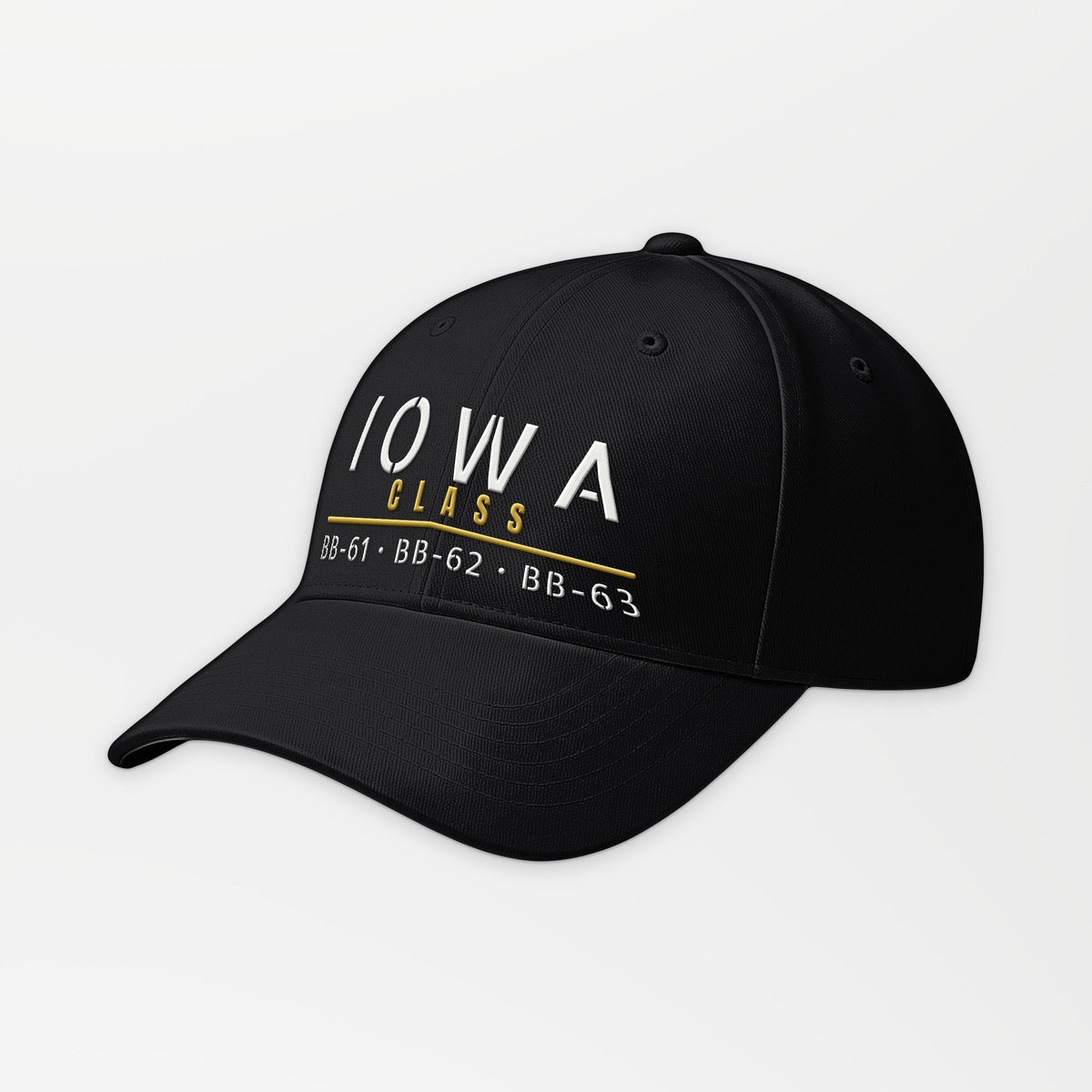 Iowa Class Stencil Embroidered Cap in Black