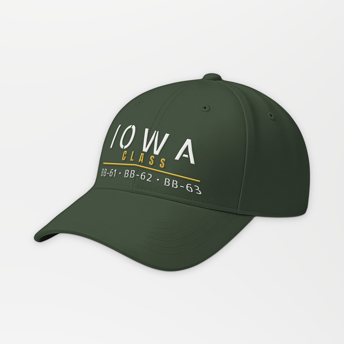 Iowa Class Stencil Embroidered Cap in Olive