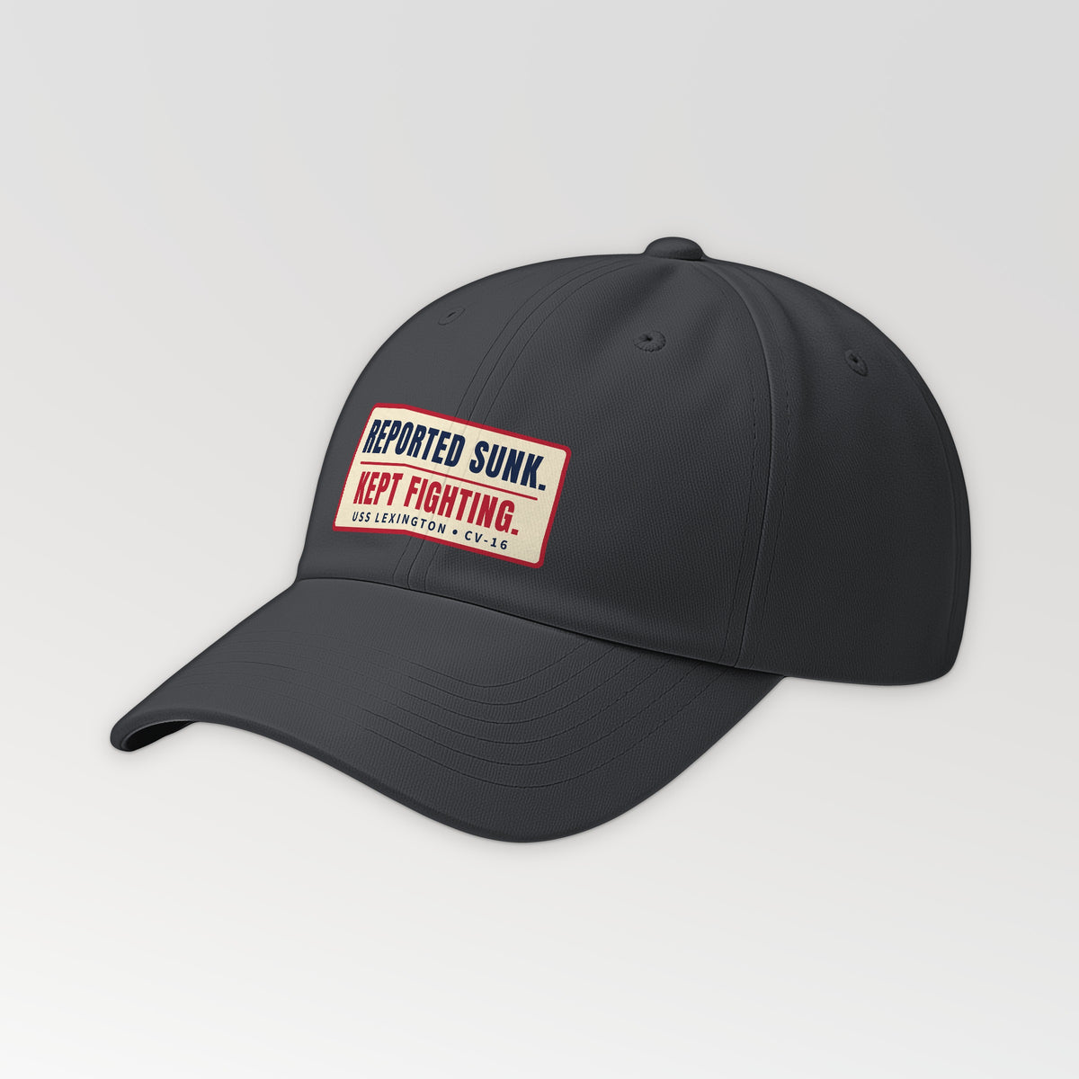 Lexington Reported Sunk Kept Fighting Dad Hat in Dark Grey