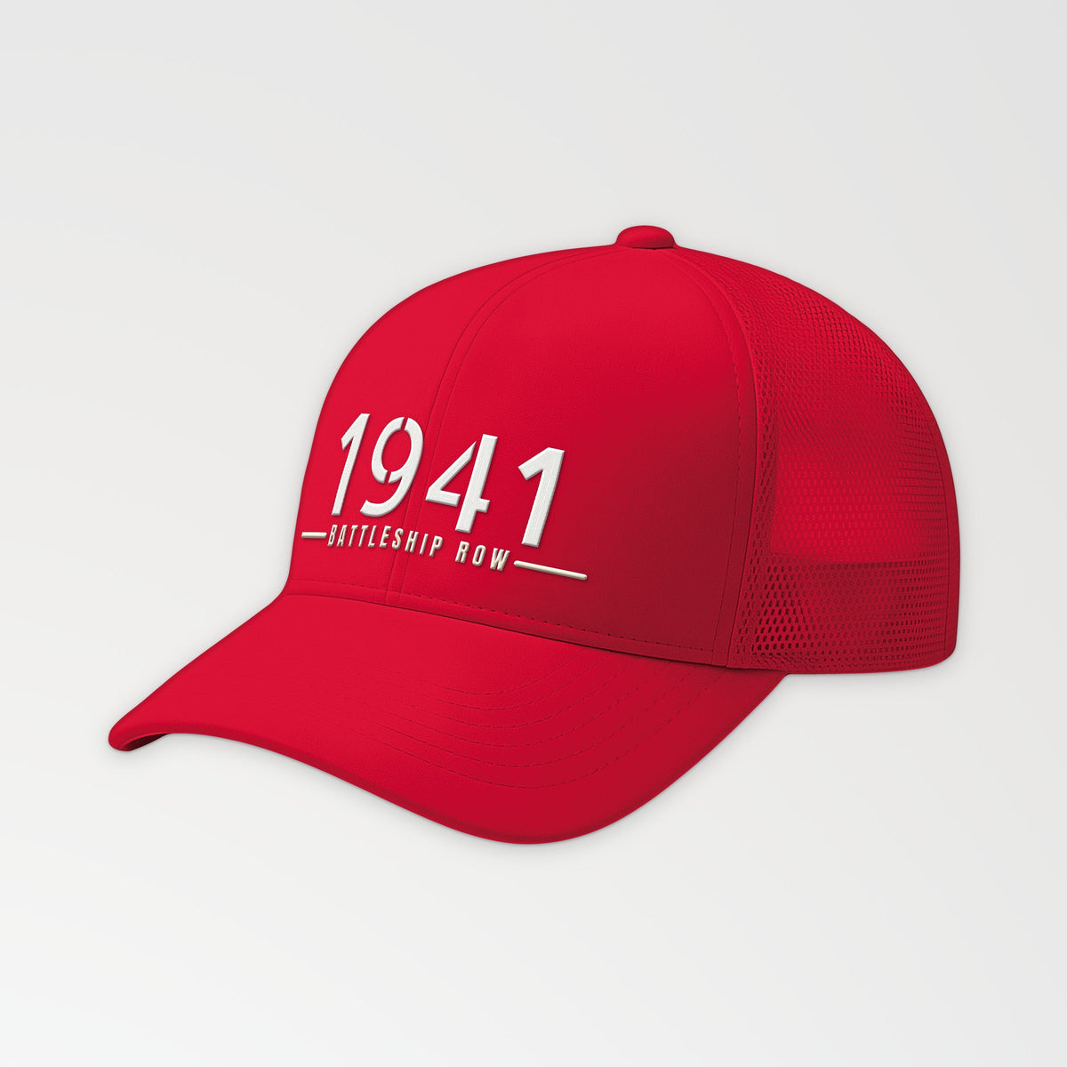 Battleship Row 1941 Trucker Cap in Red