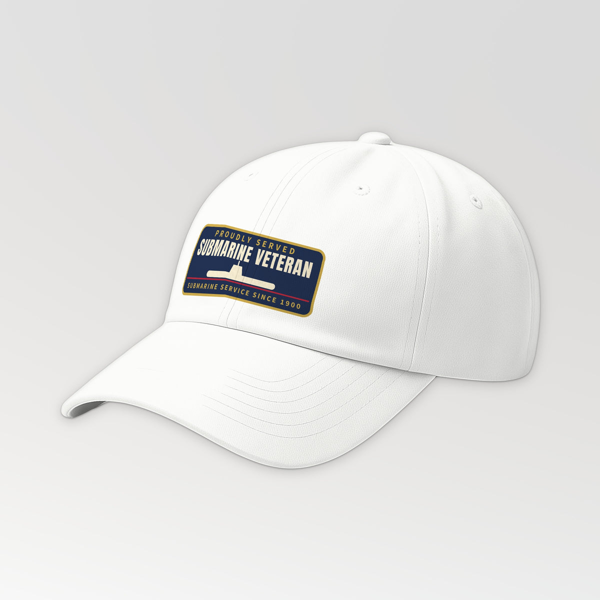 Proudly Served Submarine Veteran Patch Dad Hat in White