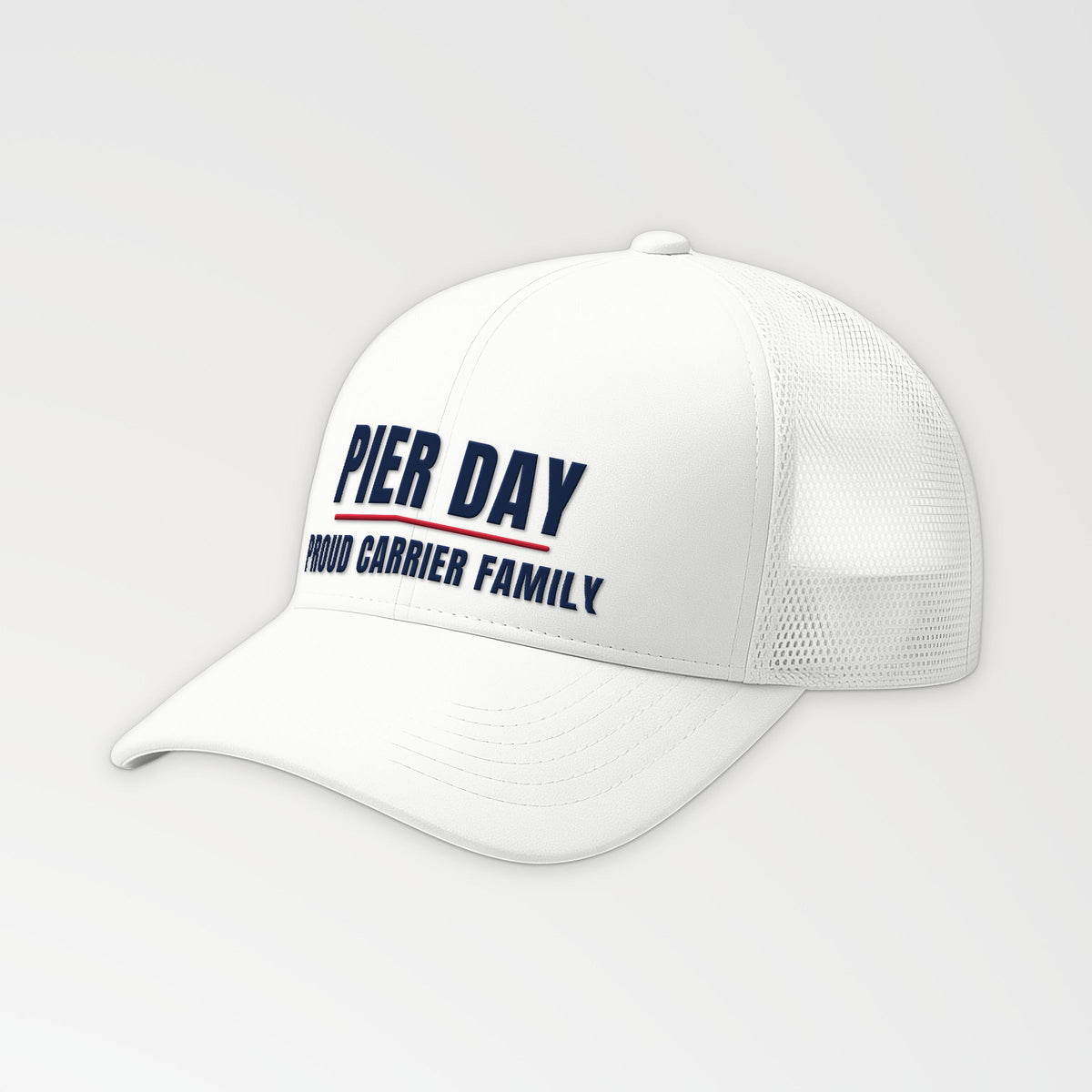 Pier Day Proud Carrier Family Trucker Cap in White