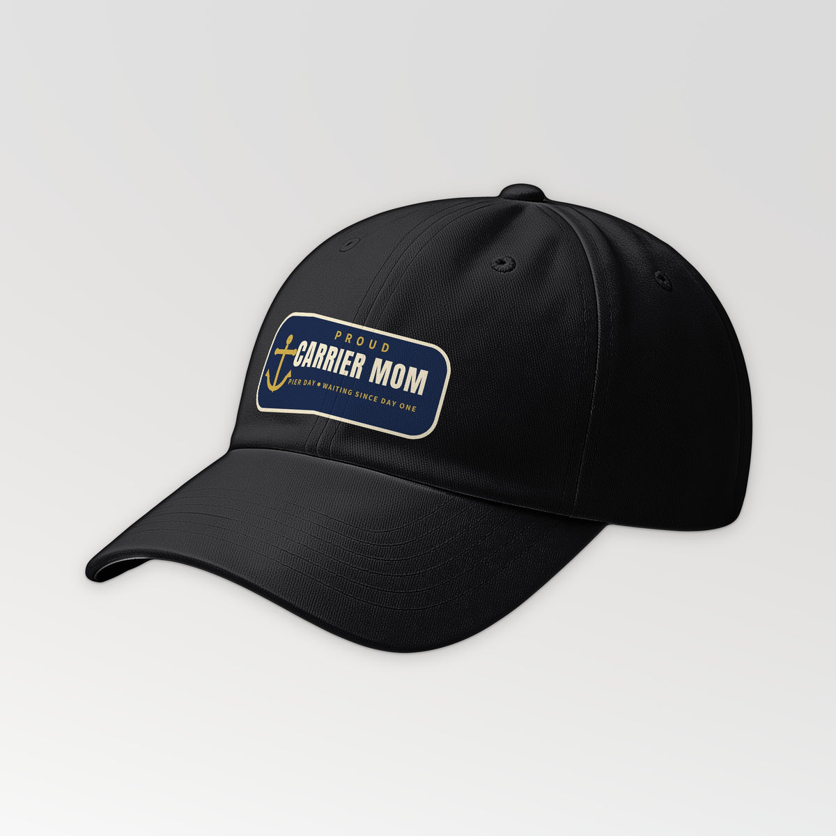 Pier Day Proud Carrier Mom Dad Hat in Black
