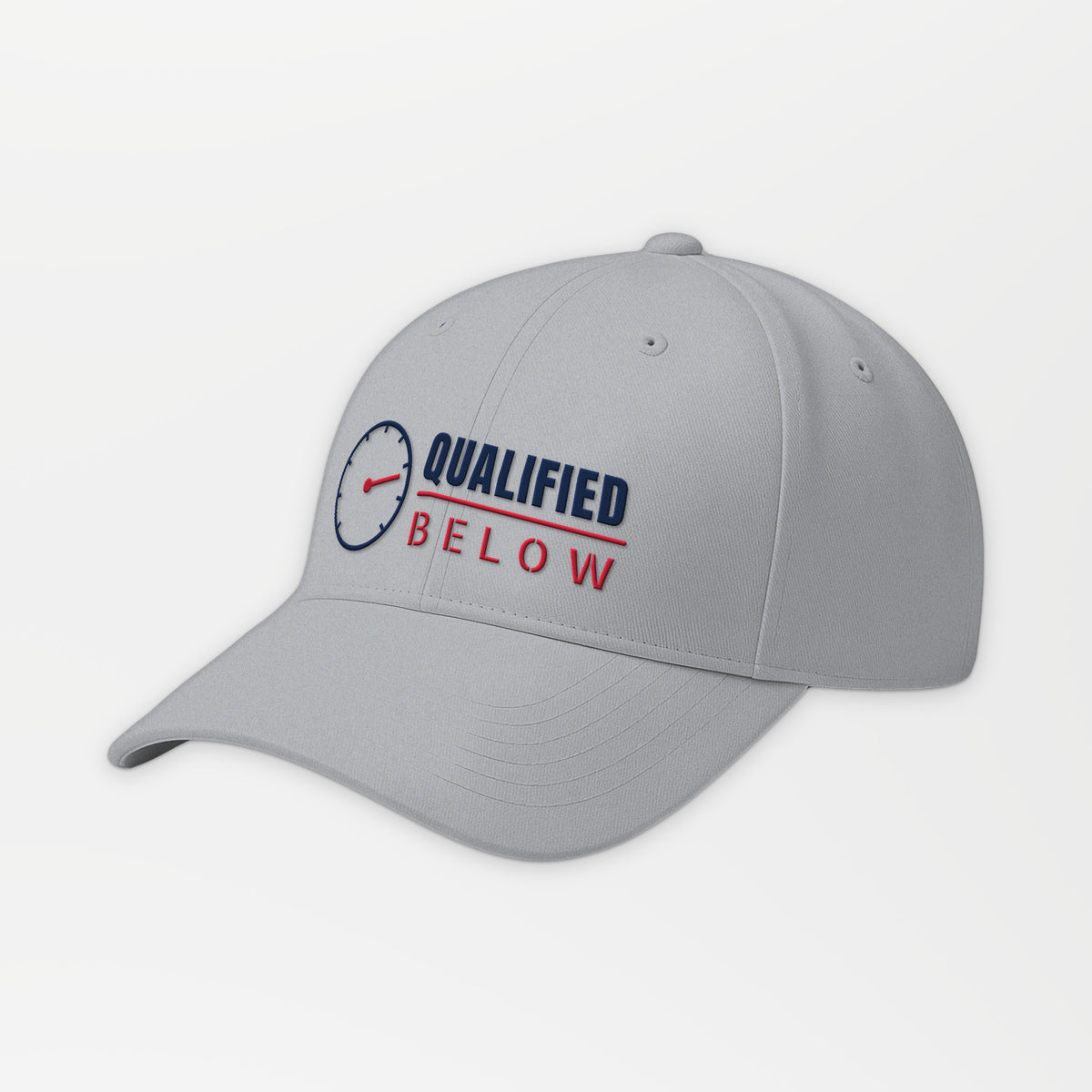 Qualified Below Depth Dial Embroidered Cap in Grey