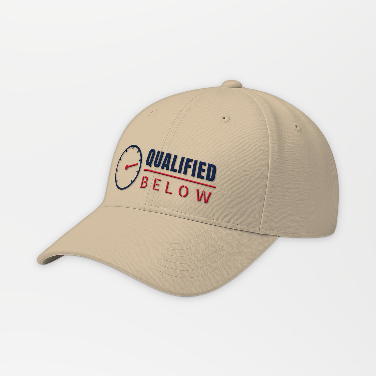 Qualified Below Depth Dial Embroidered Cap in Khaki