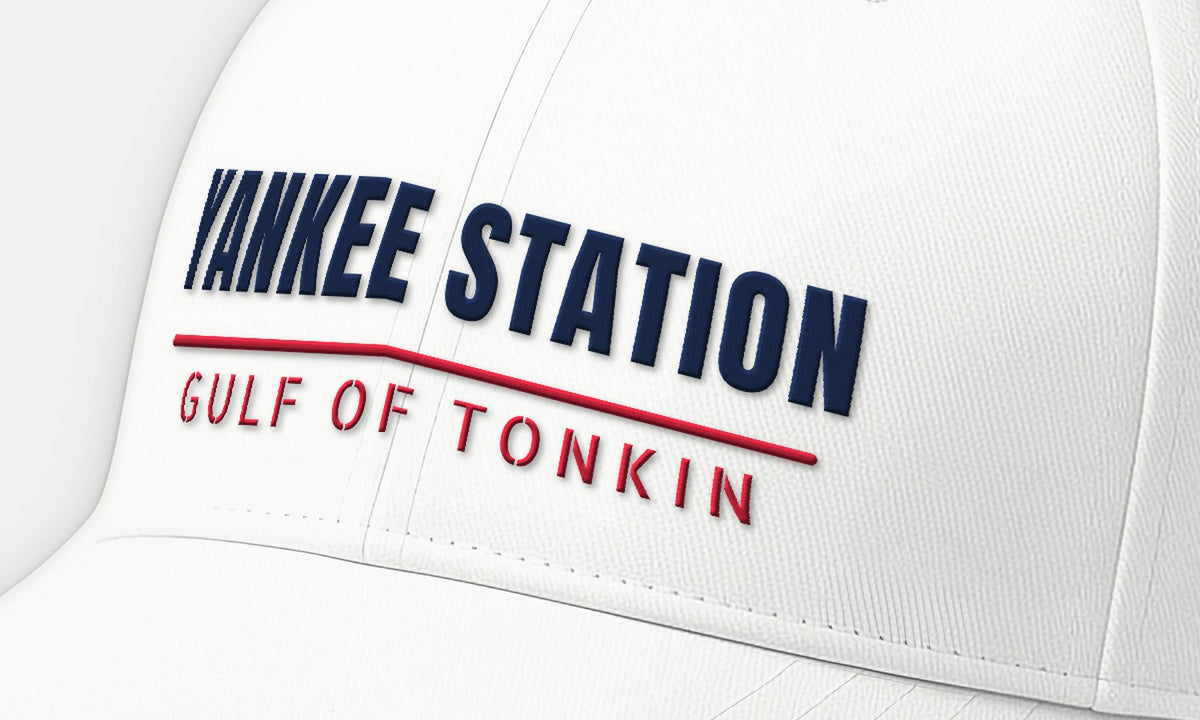 Yankee Station Gulf of Tonkin Embroidered Cap, front detail