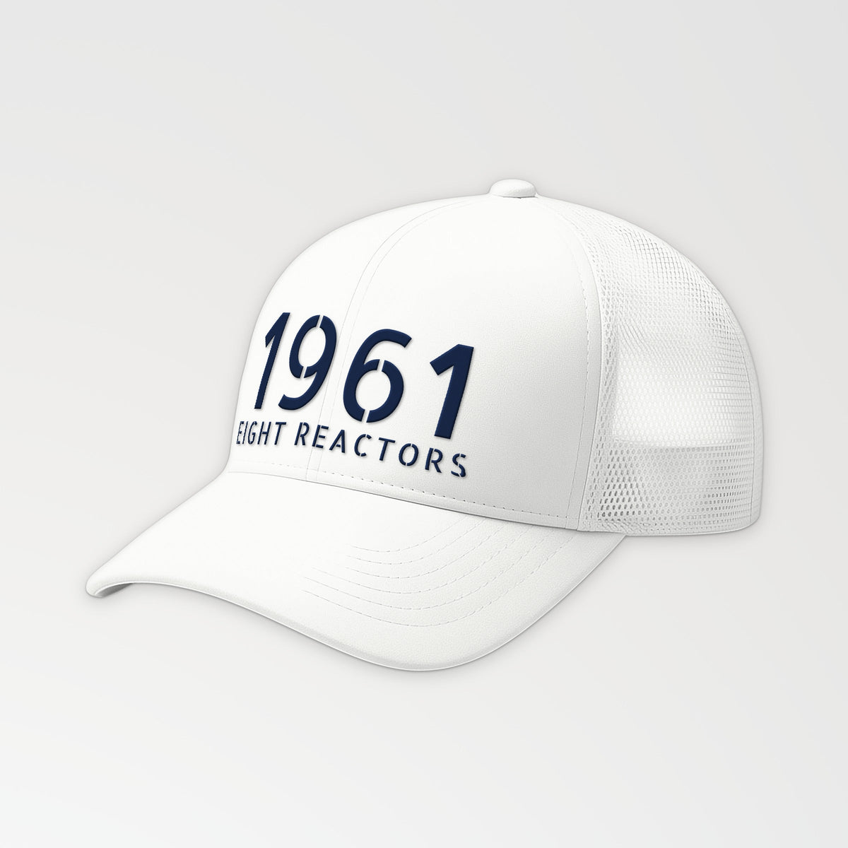 First Nuclear Flat-Top Trucker Cap in White
