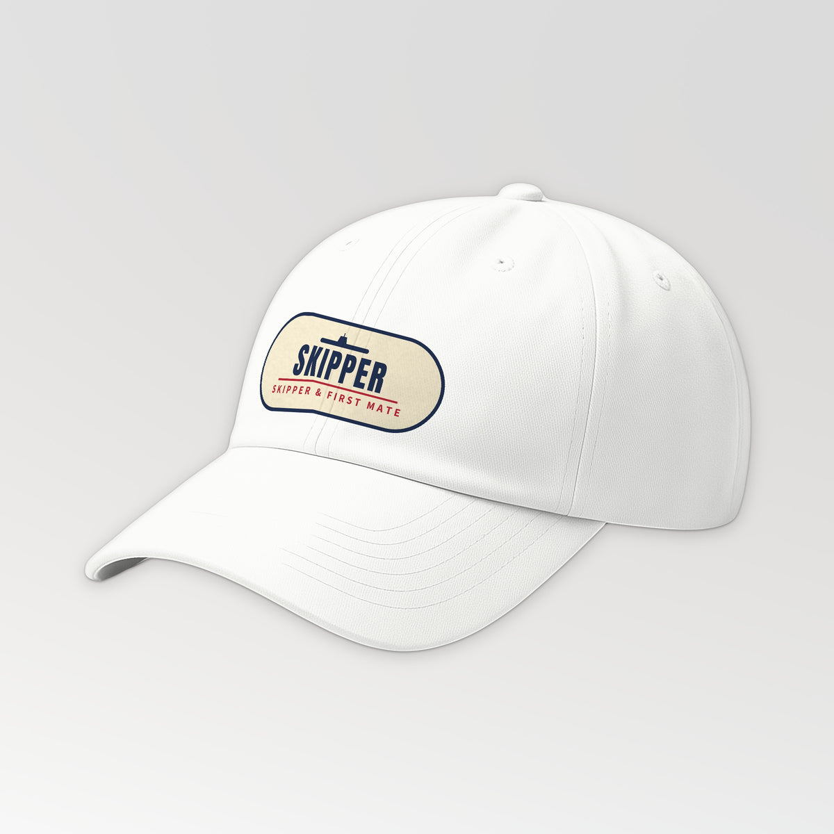 Skipper and First Mate Skipper Dad Hat in White