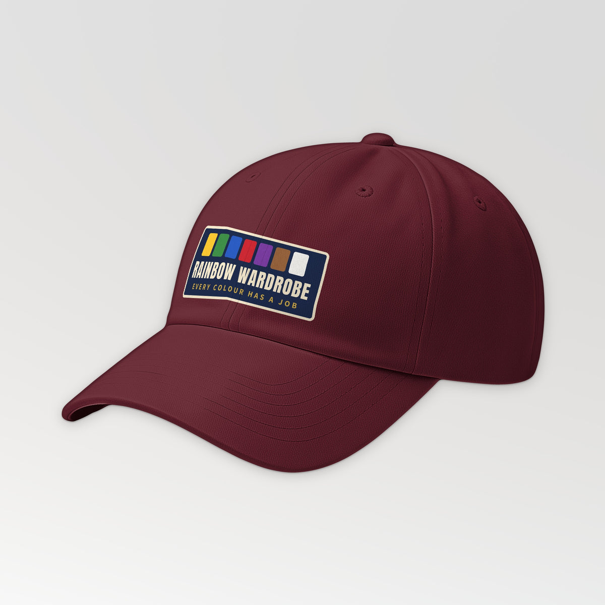 Rainbow Wardrobe Dad Hat in Cranberry