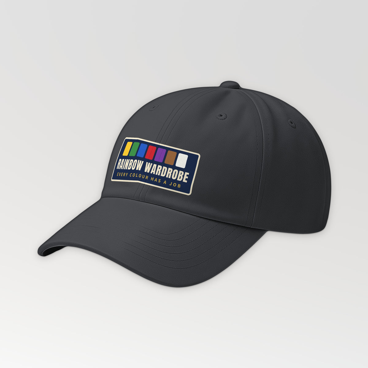 Rainbow Wardrobe Dad Hat in Dark Grey